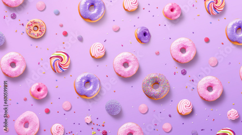 donut sweets sugar decoration vector