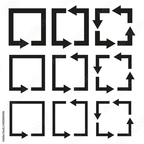 Square arrows, great design for any purposes. Vector illustration.