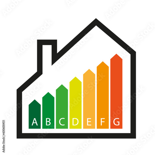 energy efficiency label on white background. energy saving label. energy label a, b, c, d, e, f, g. Vector illustration.