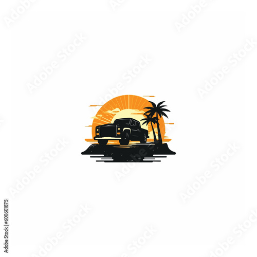 the logo for auto sales is located on the beach