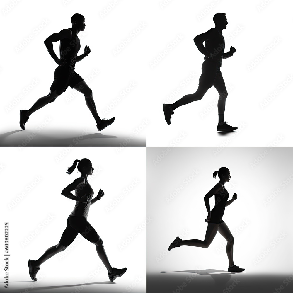 silhouette runner on white background