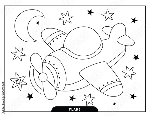 Plane coloring pages for kids