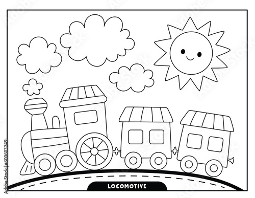 Locomotive coloring pages for kids