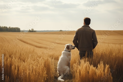 person with dog in field © RJ.RJ. Wave
