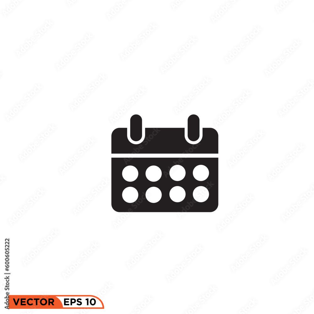 Icon vector graphic of calendar Icon vector graphic of calendar