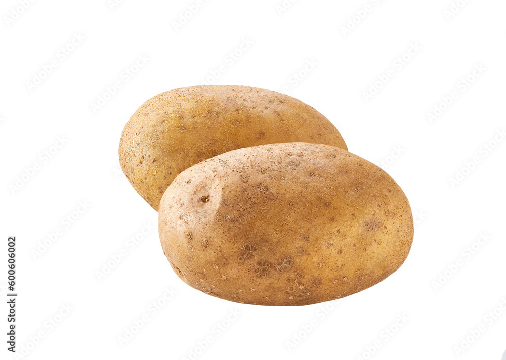 fresh raw potatoes isolated on white background. fresh raw potatoes isolated on white background.
