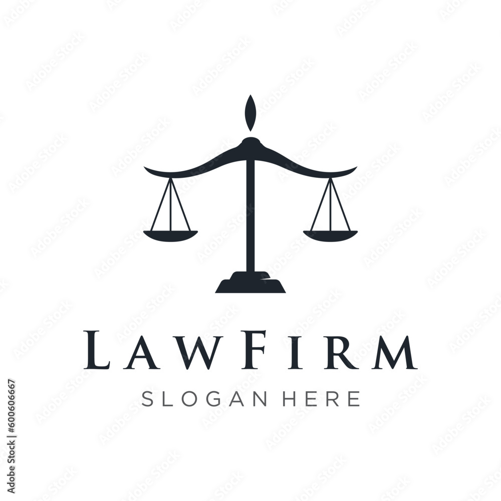 Law firm and attorney Logo.Justice template with pillar, sword and scales concept.Vector illustration. Law firm and attorney Logo.Justice template with pillar, sword and scales concept.Vector illustration.