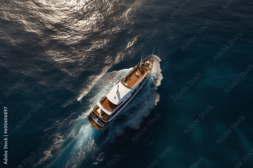 Fototapeta premium Yacht in the sea, Generative AI 