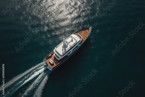 Yacht in the sea, Generative AI  © RJ.RJ. Wave