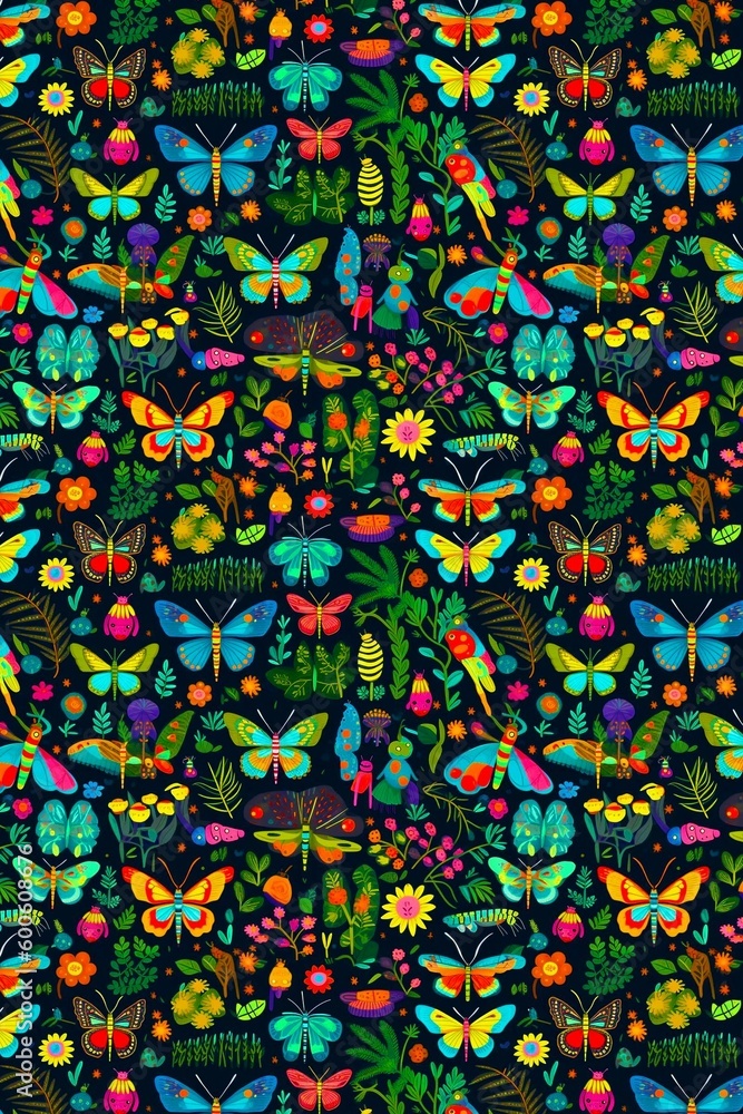Beautiful Butterfly Pattern With AI-Generated Beautiful Butterfly Pattern With AI-Generated