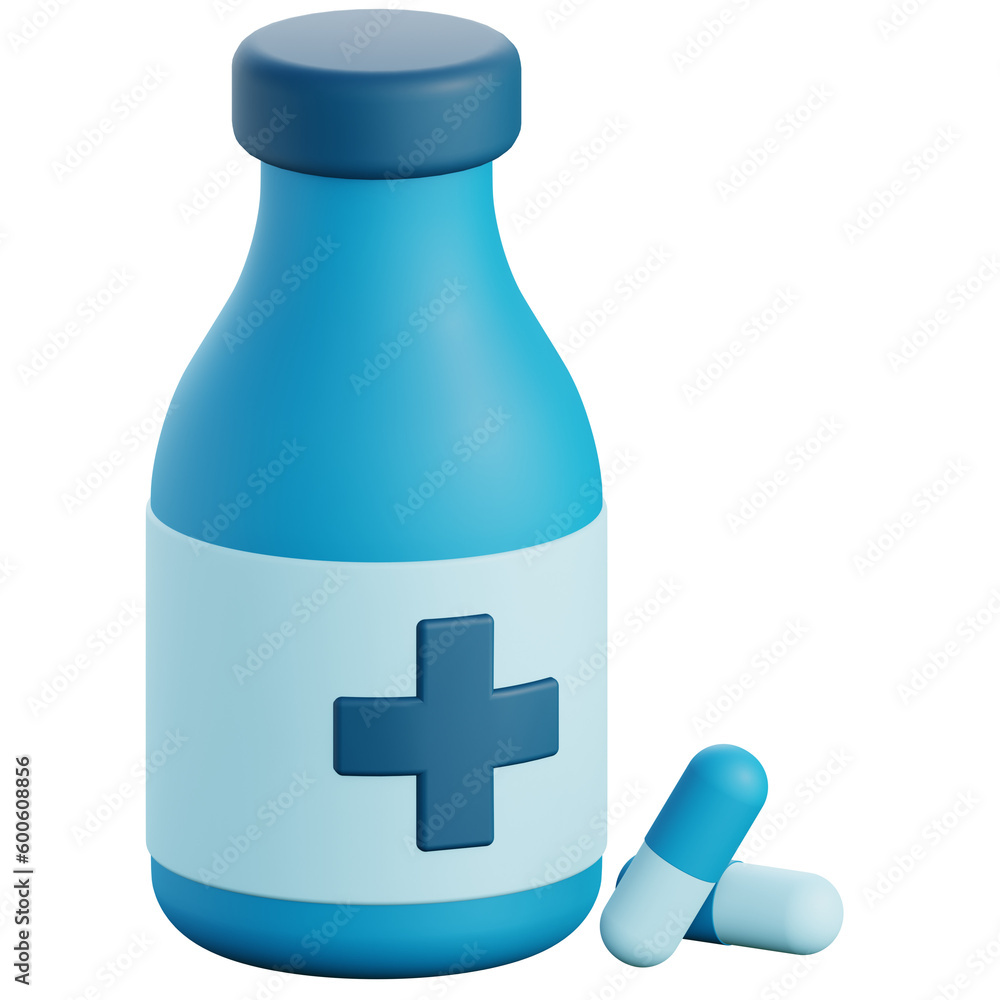 Bottle Of Pills 3d render illustration Bottle Of Pills 3d render illustration
