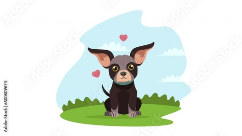 cute chihuahua dog mascot animation