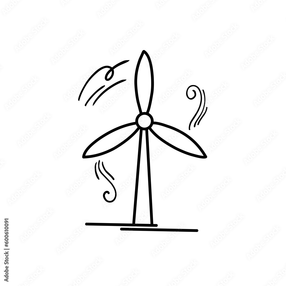 Windmill line vector icons