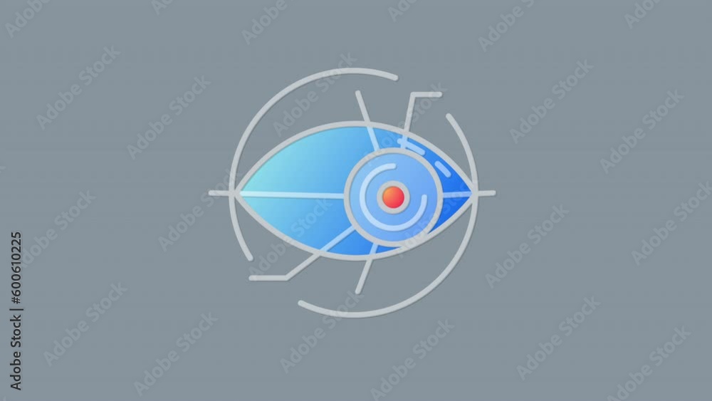 Cyber Eye line icon on the Alpha Channel Cyber Eye line icon on the Alpha Channel