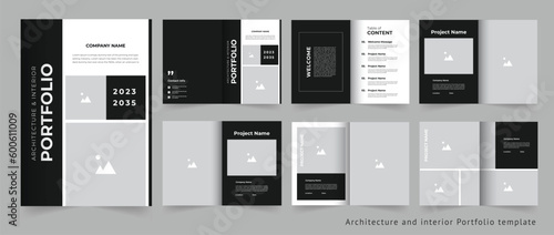 Modern architectural portfolio or project portfolio or interior portfolio design template