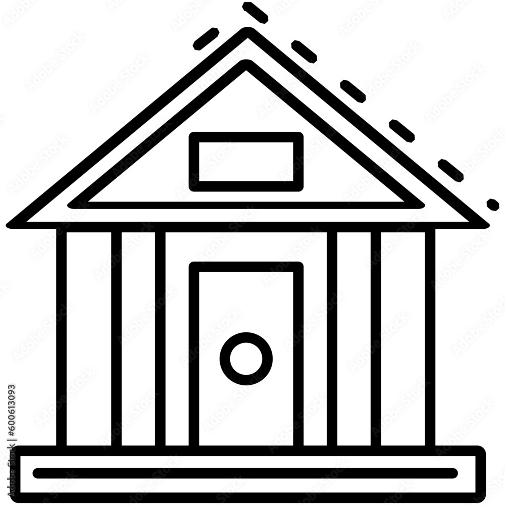 Bank Office Icon. Corporate Building Symbol. Line Icon Style. Vector Stock Bank Office Icon. Corporate Building Symbol. Line Icon Style. Vector Stock