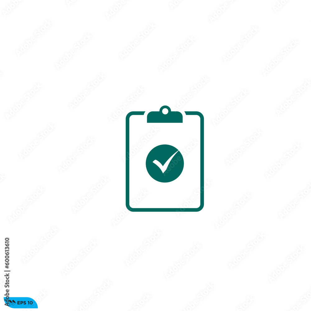 Icon vector graphic of clipboard check list Icon vector graphic of clipboard check list