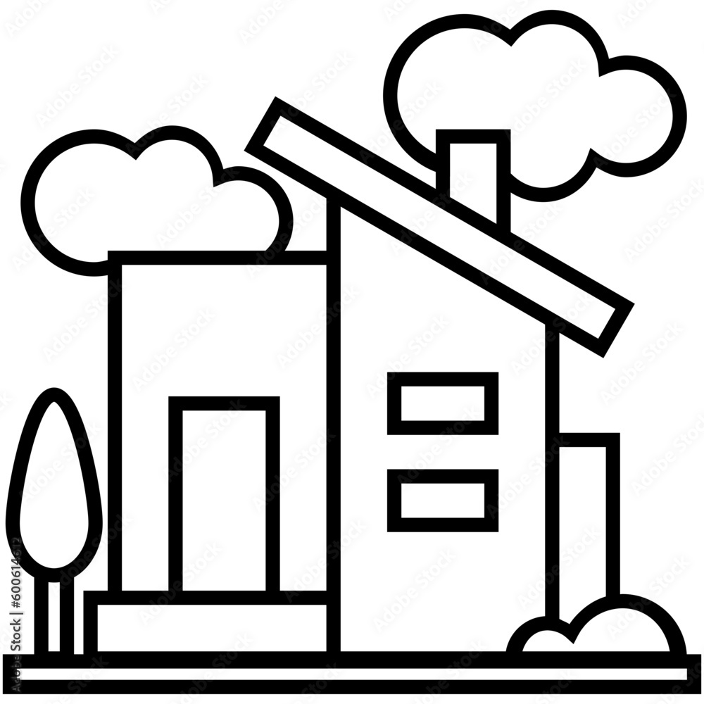 Real Estate Icon. House Property Investment Symbol. Line Icon Style. Vector Stock Real Estate Icon. House Property Investment Symbol. Line Icon Style. Vector Stock