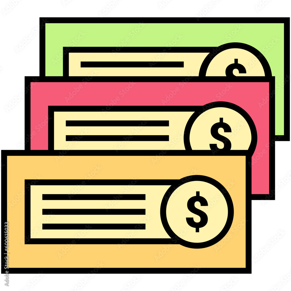 Money Icon. Cash Dollar Payment Symbol. Line Filled Icon Style. Vector Stock Money Icon. Cash Dollar Payment Symbol. Line Filled Icon Style. Vector Stock