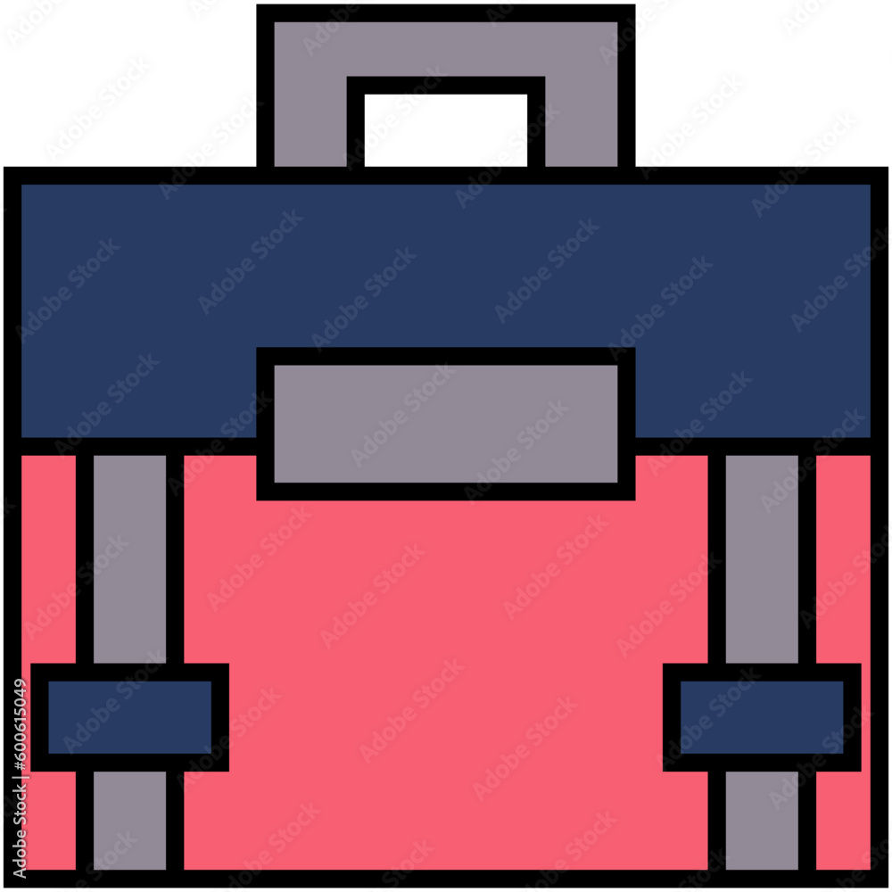 Portfolio Icon. Office Briefcase Symbol. Line Filled Icon Style. Vector Stock Portfolio Icon. Office Briefcase Symbol. Line Filled Icon Style. Vector Stock