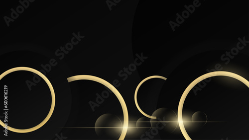 Gold element on black background with sparkle