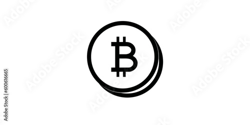 Obraz na płótnie Bitcoin Icon - White & Black