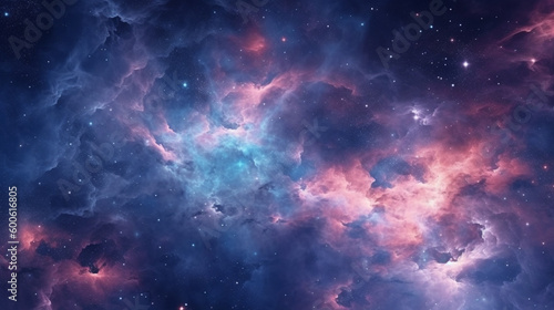 Generative AI  a nebula or galaxy theme for a space or science-oriented website design