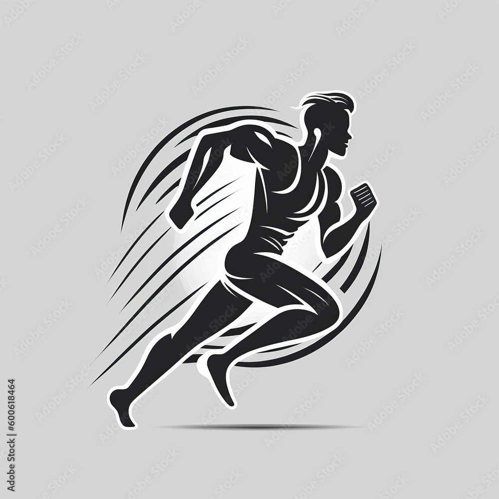 Ai generated illustration Abstract running man Ai generated illustration Abstract running man