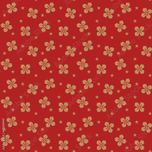 Seamless pattern with flowers and stars. Irregular. Wrapping paper. Seamless background. Textile.