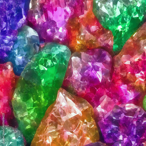 Treasure colorful crystal gems