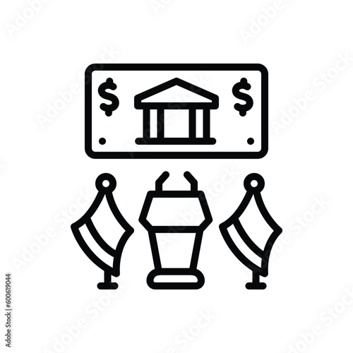 Black line icon for fed