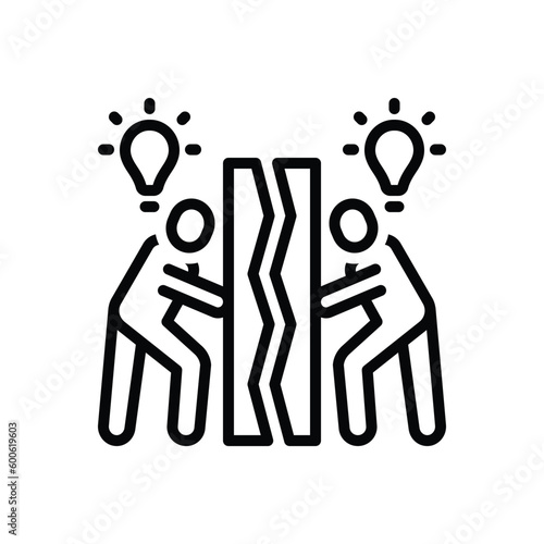 Black line icon for solving 