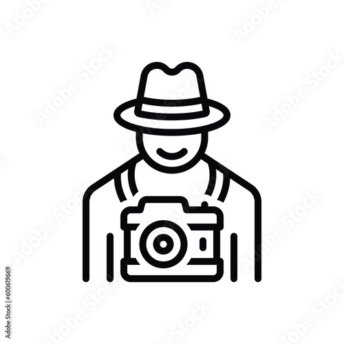 Black line icon for photographers 