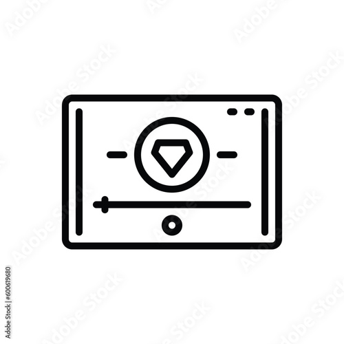 Black line icon for prime 