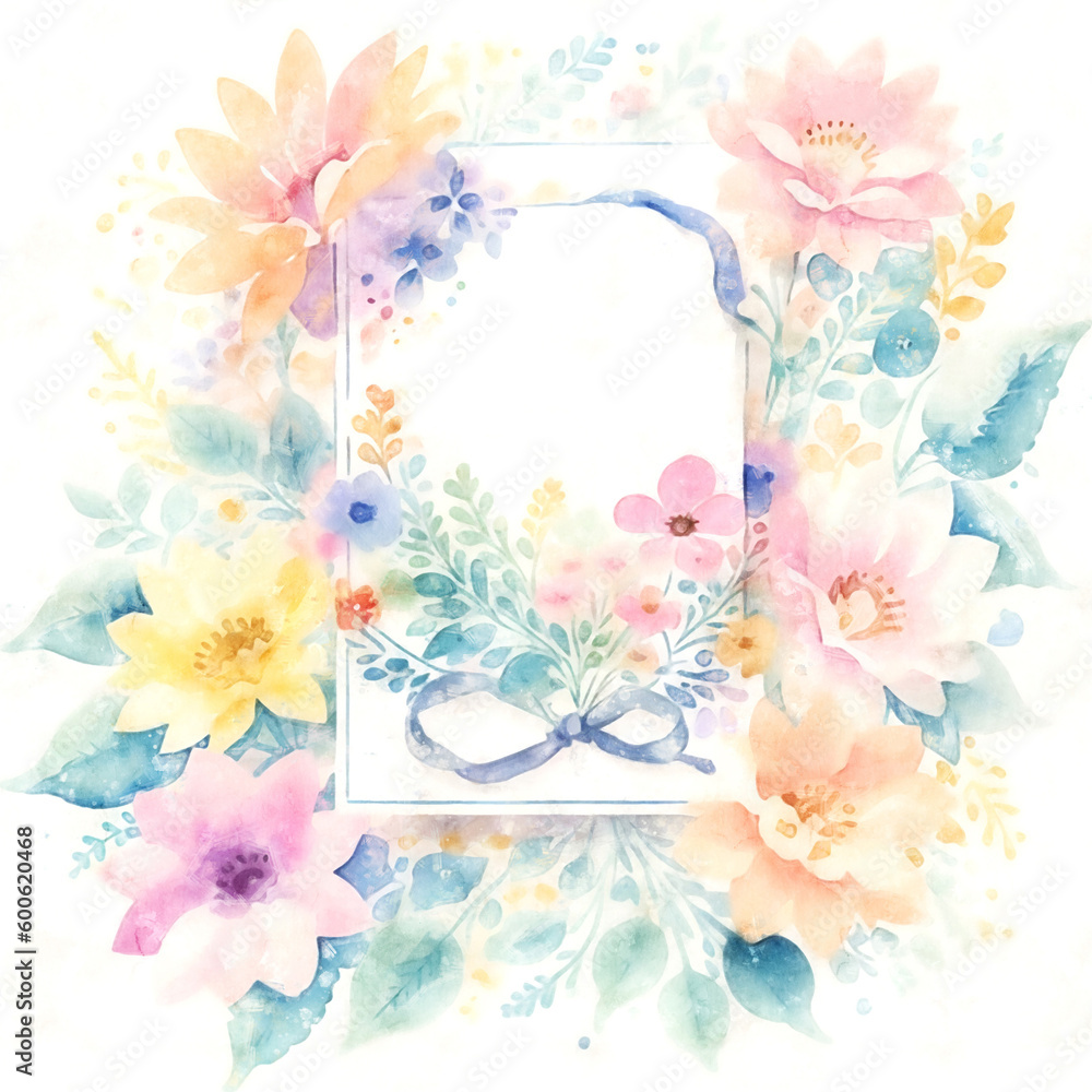 Beautiful watercolor floral illustration card