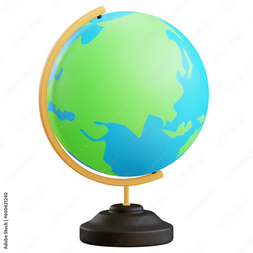 3d globe illustration with transparent background 3d globe illustration with transparent background