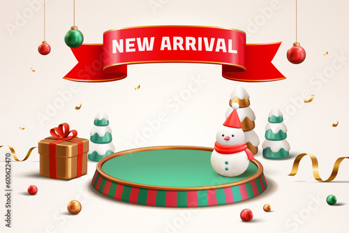 3D Christmas display background