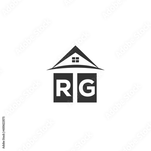 Initial letter RG real estate logo design template RG home or house letter logo
