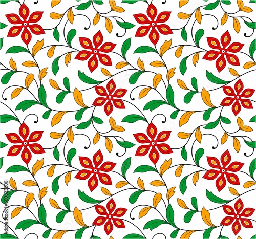 colorful seamless floral pattern design. 