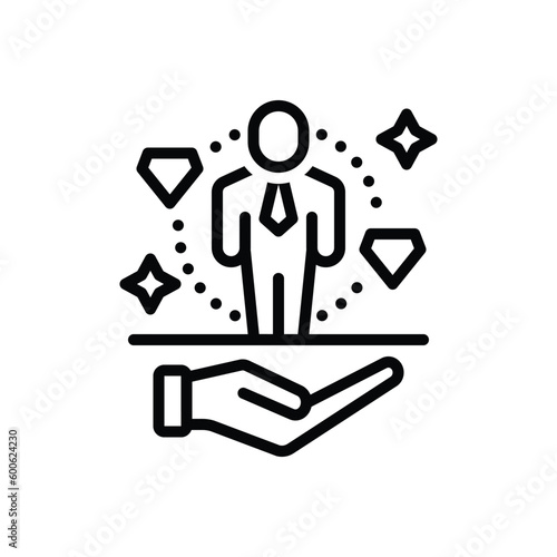 Black line icon for value 