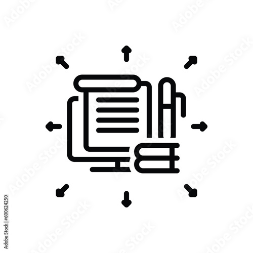Black line icon for assign 
