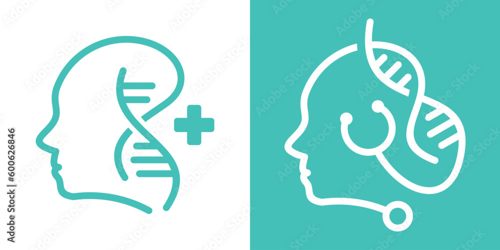 logo design mental and DNA icon vector illustration logo design mental and DNA icon vector illustration
