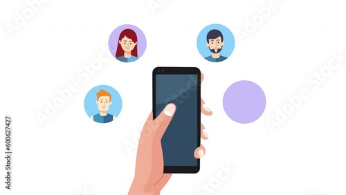 Wallpaper Mural socail network community in smartphone animation Torontodigital.ca