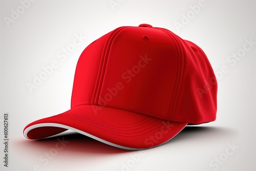 Red Cap on the white background. For mockup 3d rendered