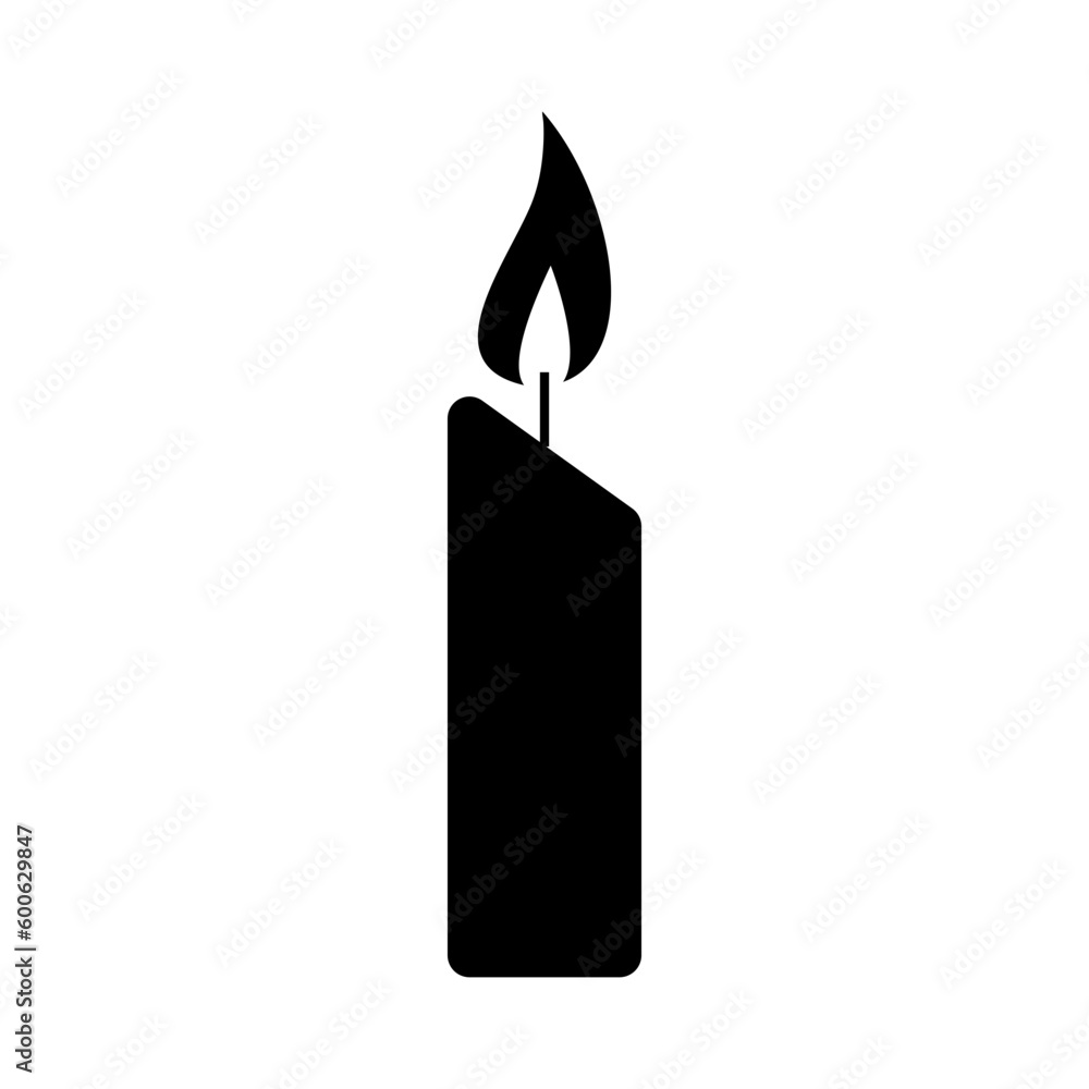 Candle icon on white background. Candle icon on white background.