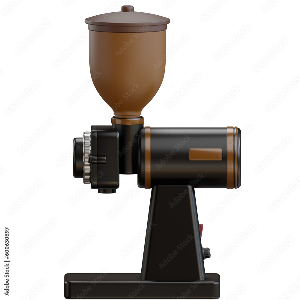 3d electric coffee grinder illustration with transparent background 3d electric coffee grinder illustration with transparent background