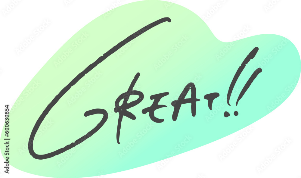 手書き文字素材「GREATE!!」ベクターデータ。 手書き文字素材「GREATE!!」ベクターデータ。