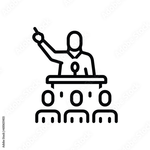 Black line icon for politicians 