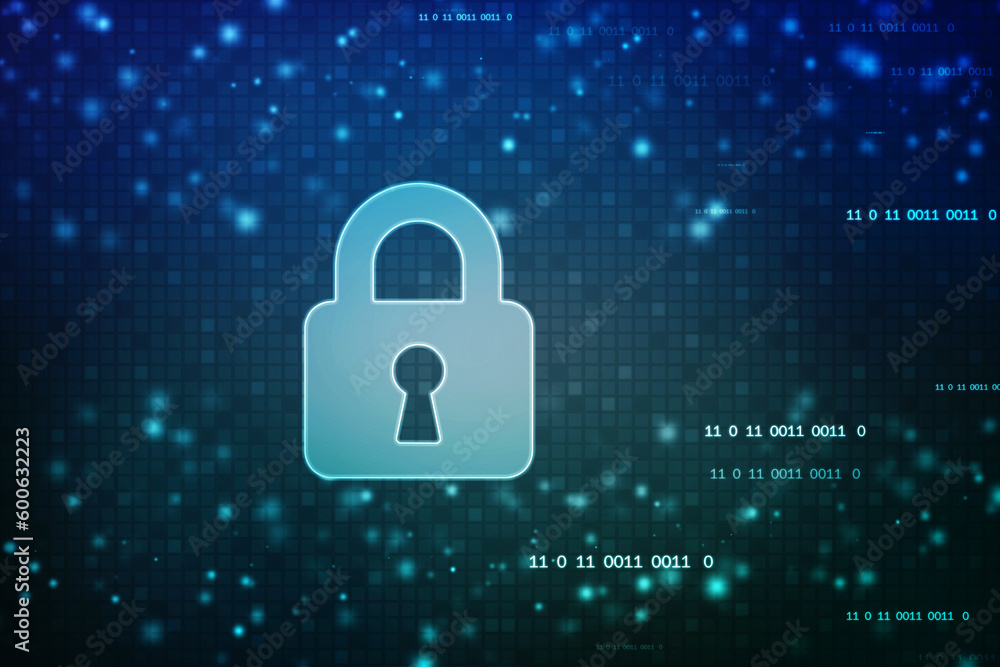 Digital Padlock on abstract technology background, Technology security concept. Modern safety digital background. Protection system, Cyber Security and safety information, personal data concept Digital Padlock on abstract technology background, Technology security concept. Modern safety digital background. Protection system, Cyber Security and safety information, personal data concept