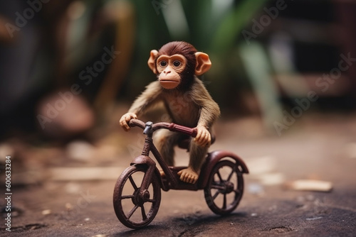 funny monkey cycling © imur